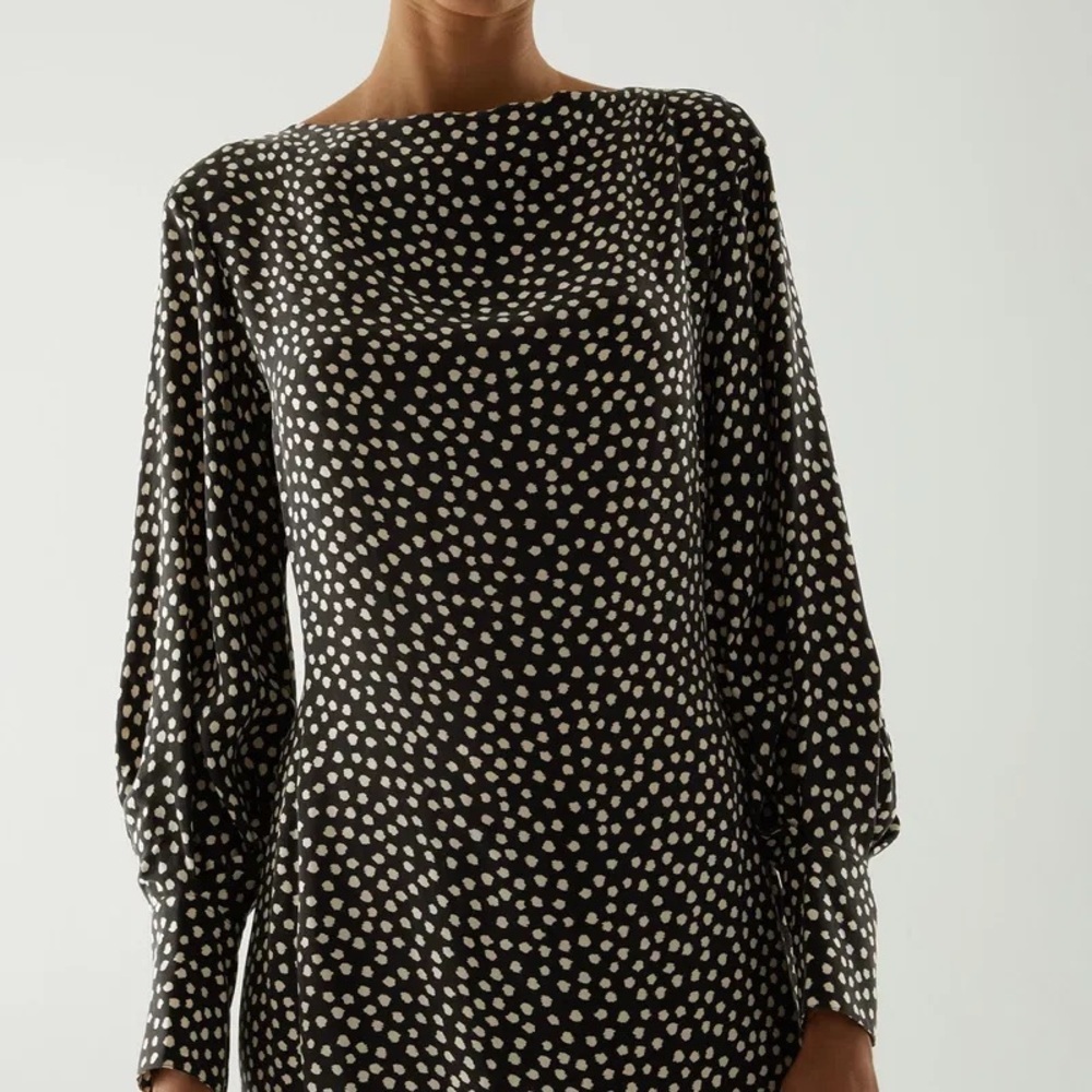 Women’s COS  Cowl Neck Long Sleeve Dress Size 12 - Picture 2 of 7